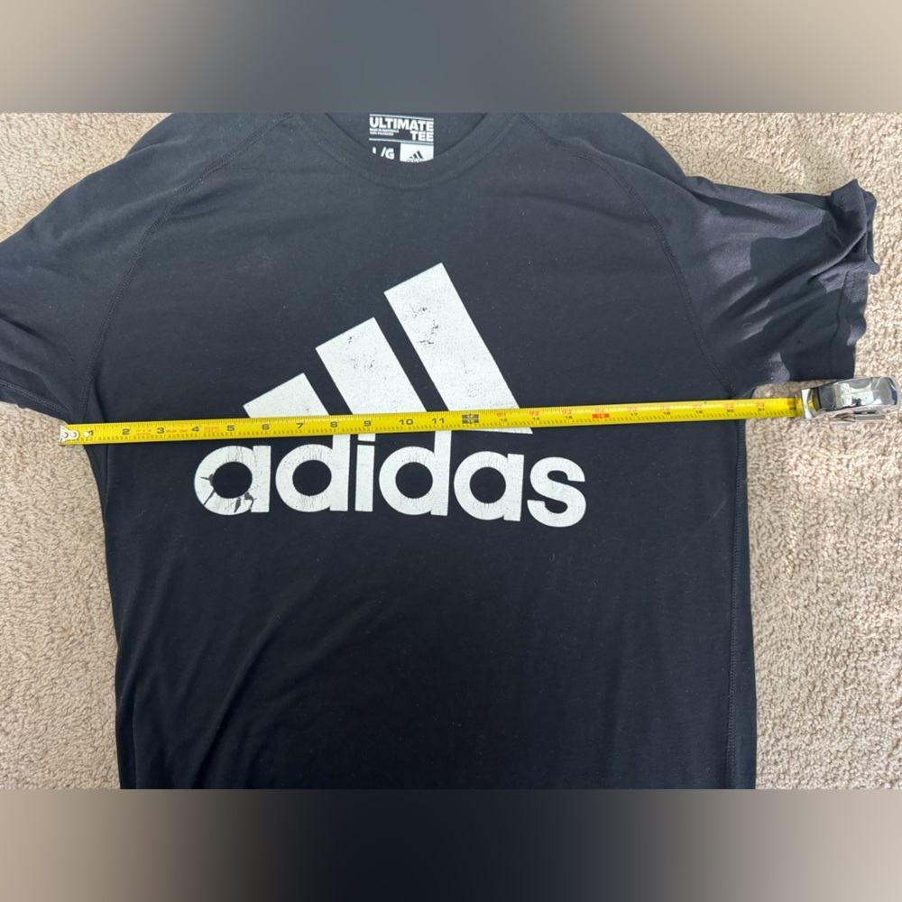 Vintage Adidas Logo Tee | Black White Graphic | L - Picture 5 of 6
